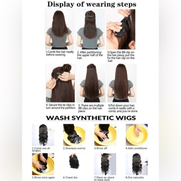 Blonde with Highlights long Hair Extensions 24 In - Picture 2 of 10